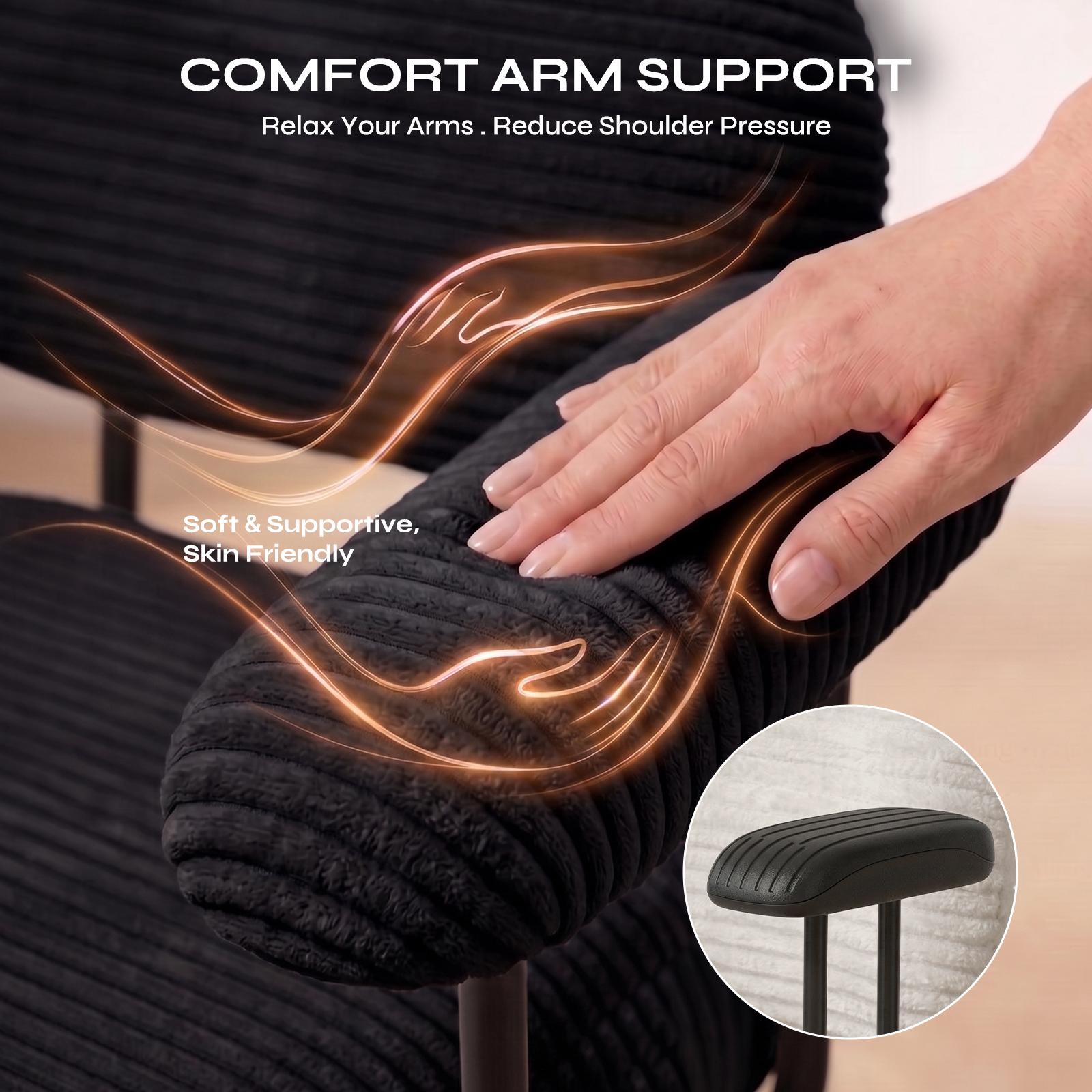Pinmoco Criss Cross High-Back Ergonomic Office Chair - With Armrests, Dual-Layer Soft Fabric Seat, 360° Swivel, Adjustable Height, for ADHD Relief, WFH Setup, Home Office Ideas, Posture Fix, Relaxation, Self-Assembly Required, Criss Cross Chair, Eclectic
