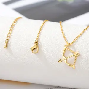 Cross-Border New Bow and Arrow Style Necklace Gothic Cupid Arrow Pendant Jewelry Gift In Stock One Piece Dropshipping