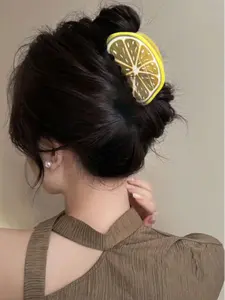 Cute Lemon Design Hair Claw, Claw Clips, Fashionable Hair Accessories for Women & Girls, Creative Headwear Suitable for Thick Hair