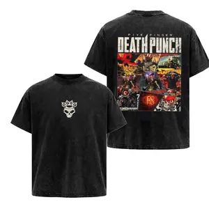 DEATH PUNCH FFDP Discography Graphic Tee, Heavy Metal Album Art WASHED Shirt, Vintage Rock Style, Unisex Oversized Tee