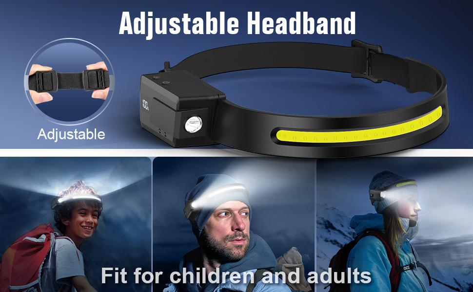 BIAT LED Headlamp Rechargeable 3PCS, 230° Wide Beam Headlight with Motion Sensor, 90° Rotation and Removable Head Lights for Forehead, 5Mode Head Lamp for Adults, Camping Essentials Gear for Hiking