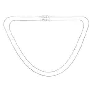 Set of 2 2MM Flexible Strong Snake Chain Necklace Sterling Silver 16 & 18 Inch