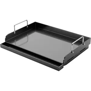 Uniflasy 17" x 13" Nano-Ceramic Nonstick Griddle for Gas & Charcoal Grills – Universal Flat Top Griddle with Grease Groove/Reinforced Ridges/High Sidewalls, Perfect for Healthy Cooking,Parties & Camping