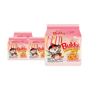 Samyang Buldak Ramen Pink Creamy Cheese Spicy Chicken Noodles - 20 Packs (140g Each) - Double Creamy Cheese Flavor - Korean Instant Noodles Value Pack