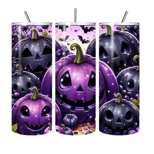 20 oz Halloween Pumpkin Tumbler - Durable and Washable - Ideal for Outdoor Activities - Bottles, Drinkware