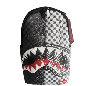 SG Travel Shark American Trend Backpack Chessboard Fashion Large Capacity Backpack Casual Male and Female School Bag