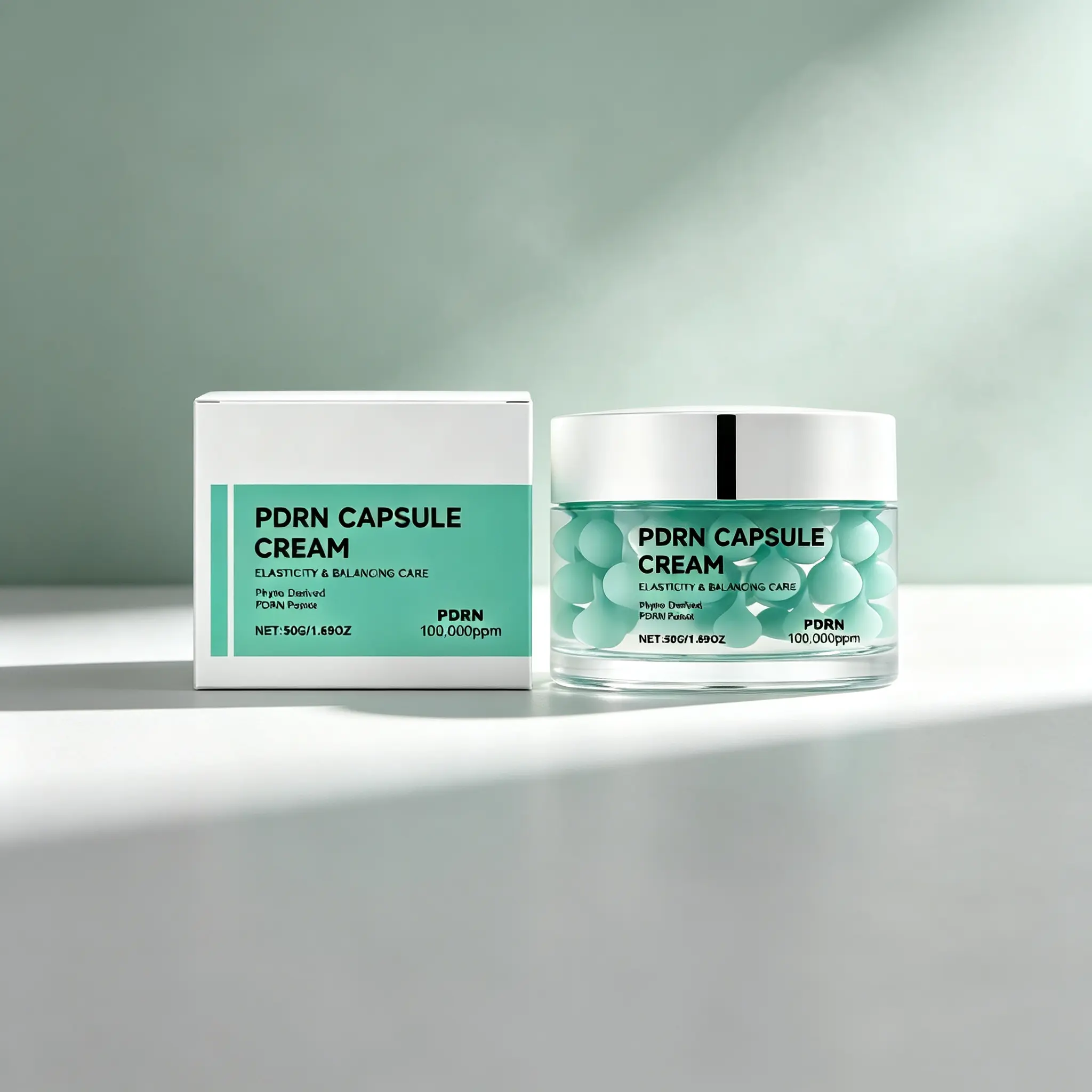 Phyto PDRN Capsule Cream - Lightweight Firming Moisturizer for Daily & Evening Use, Supports Skin Elasticity & Balance, 50g, All Skin Types, Nourishing, Capsules, Fast Absorb, Twice Daily, 100,000Ppm Plant-Derived Pdrn, Daily Care