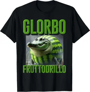 Casual Cotton shortsleeve tees Internet Hilarious Meme AI Character Glorbo Fruttodrillo T-Shirt