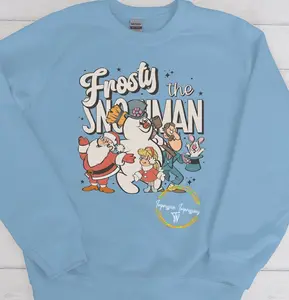 The Snowman Light Blue Crewneck Sweatshirt Unisex