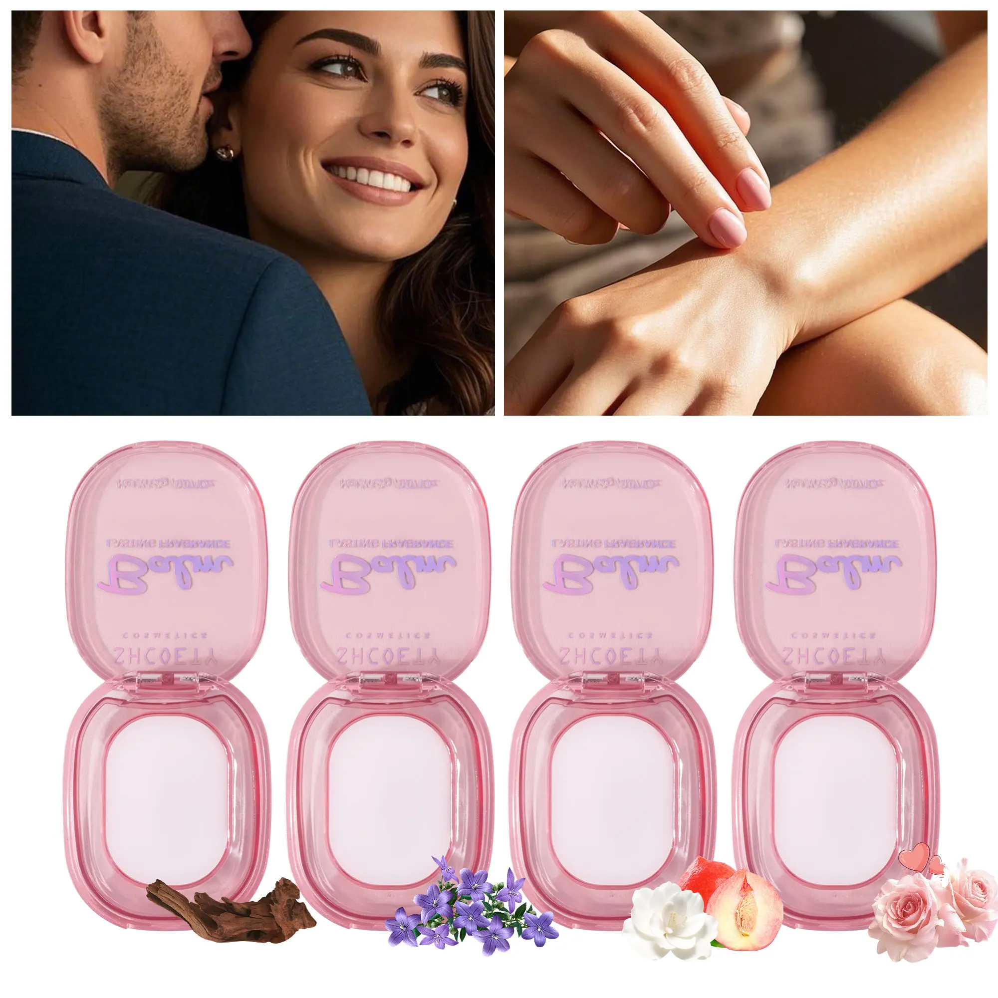 Unisex Solid Perfume – 4 Scents Available, Skin Scent Fragrance Balm, Pocket Size for Wrists & Neck, Easy Reapply Anytime for Daily & Date Use.