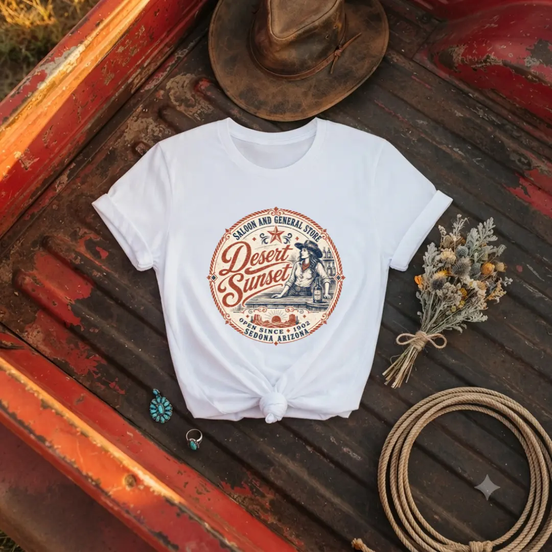 "Desert Sunset Saloon" Graphic T-Shirt