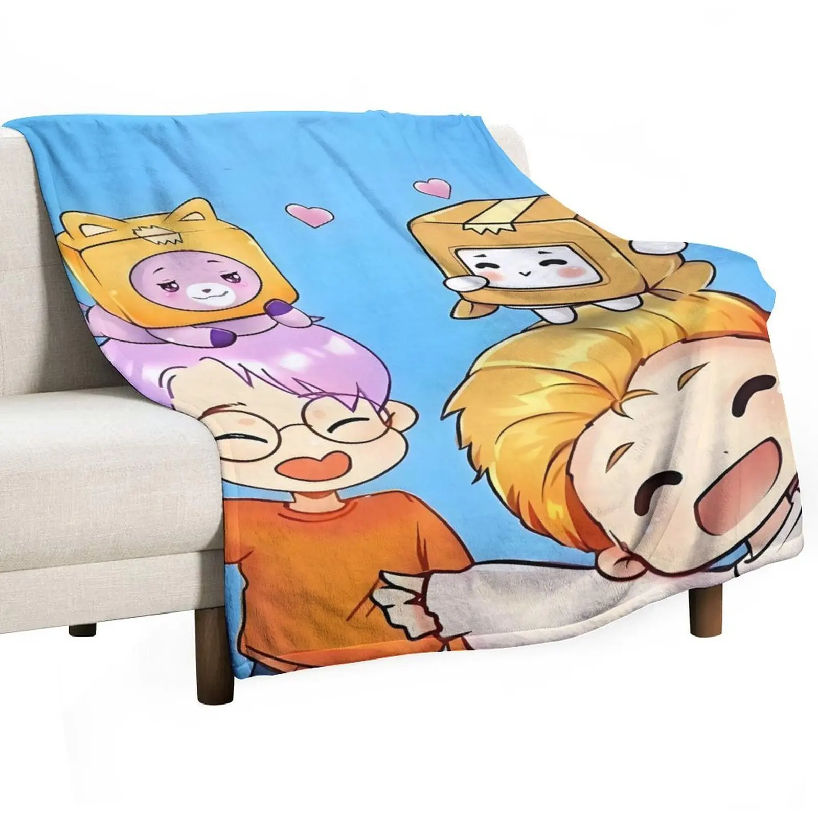 Lankybox Classic Thermal Flannel Throw Blanket - Warm, Lightweight, Breathable, Patterned, Durable - Machine Washable for Sofa Decor, Bedding - Father's Day, Friend's Birthday Gifts