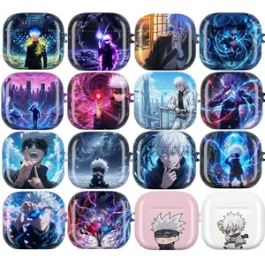 Anime Jujutsu Gojo AirPods Case, Dynamic Anime Design Featuring Satoru Gojo with Magical Symbols, japanese Anime Lover Collectors, Cityscapes & Action Poses, AirPods Pro Max 1 2 3 4, Cute Gift, AirPods Cover Gifts For Fans