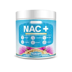 NAC + Glutathione Health Supplement, Supports Liver Health, Supports Skin Health,60 Capsules