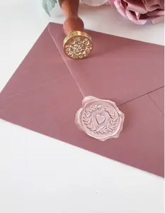 Wax Seal Stickers Heart Embossed Stickers for Wedding Shower Invitation Engagement Envelope Invitation Card Baby Shower
