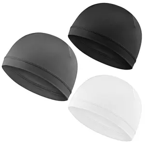 Unisex Plain Color Multifunctional Skull Caps, Lightweight Breathable Skull Cap Hat,Gifts for Girlfriend, Black  Modern Cap for Men & Women, Stretchy Helmet Liner Hat, Biking Accessory for Back To School, boyfriend Gifts, outdoor cap