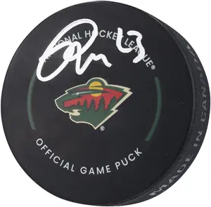Marco Rossi Minnesota Wild Autographed Official Game Puck - Fanatics Authentic Certified