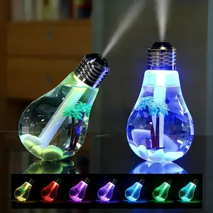 Automatic color-changing light bulb humidifier: 400ml aroma diffuser with decorative PET inner liner, 6-hour silent spray function, essential oil diffuser, suitable for home, office, yoga, and other occasions.