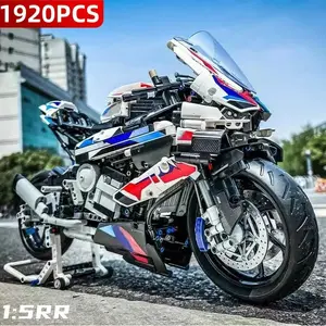 1920PCS Technical 1:5 Scale M 1000RR Motorcycle Building Blocks - Mechanical Set MOC Vehicle Model,Assembly Toy enjoyed by Boys
