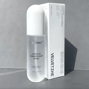 velvetzhe Leave-in Conditioner spray Detangles, Controls Frizz & Heat Protectant Spray with Argan Oil & Keratin, Color Safe, Vegan, For All Hair Types