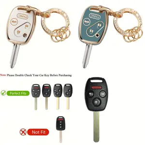 For Honda Key Protector with Keychain, Fits Accord Civic Crv Odyssey Fit, Stylish Tpu Car Key Case, 2/3/4 Button Keys Cover