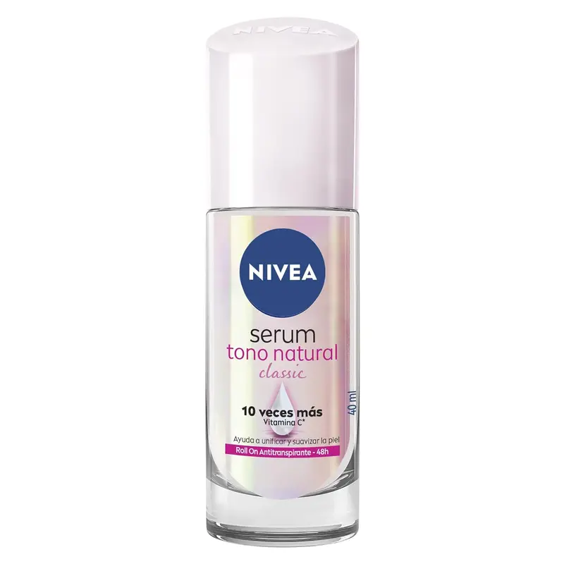 NIVEA Natural Tone Extra Serum Antiperspirant Deodorant Roll On 40ml with 10 Times More Vitamin C & Avocado Oil for Skin Care Moisturization Moisturize Moisturizing