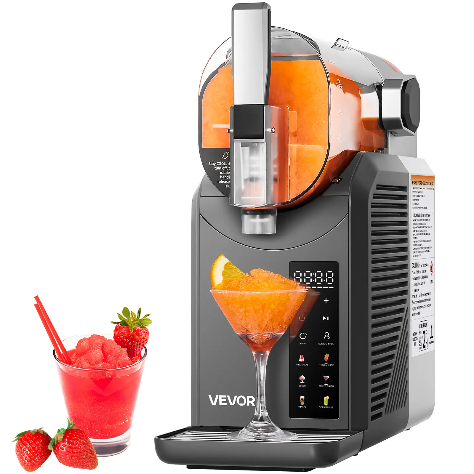 VEVOR Slushie Machine, 2L/68oz No Ice Needed Slushy Machine for Home, Frozen Drink Maker with 6 Preset Programs, Margarita Machine with Self-Cleaning,