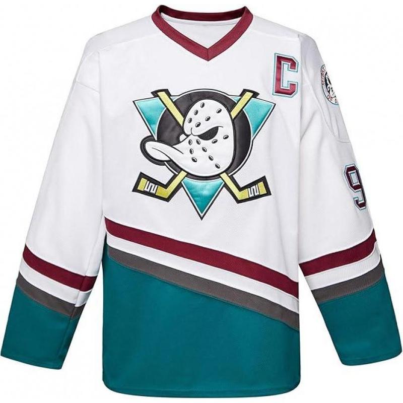 White Ducks ice Hockey Jersey for Practice Cheap#96