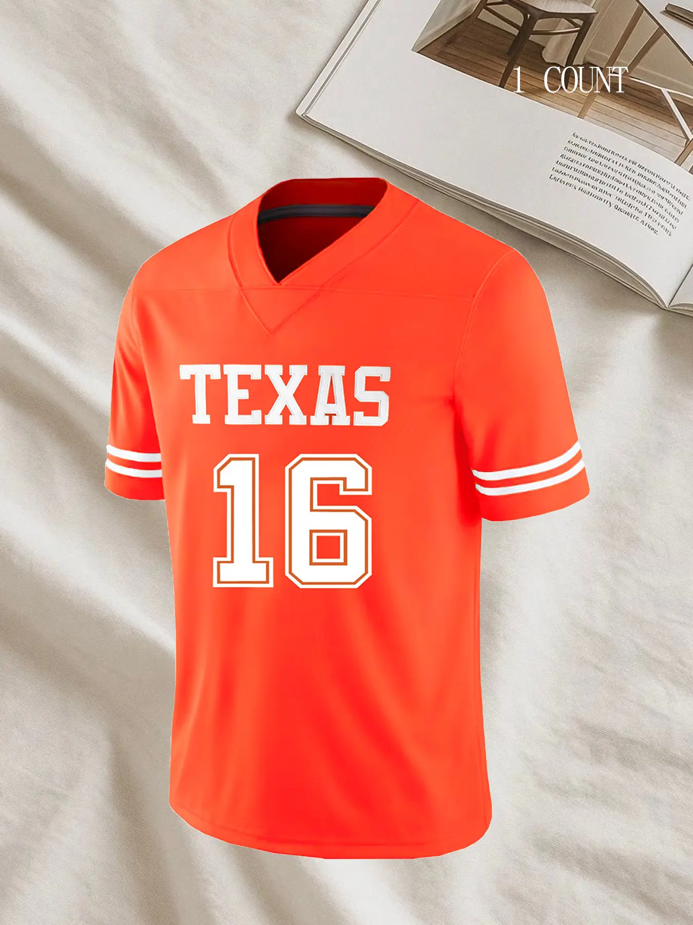 Texas No. 16 American Football Jersey, Breathable Sweat-Wicking Short Sleeve Sports Top Pullover, Loose Fit Unisex Casual Wear for All Seasons, Athletic Active Tops