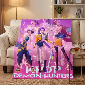 Countdown Sale! K-POP Blanket Dreamy Purple Pink Anime Style Soft Cozy Lightweight Warm Throw Sofa Bed Travel Nap Office Camping Air Conditioner Use Perfect Holiday oon Anime Blanket