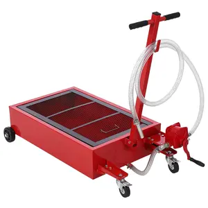 【GARVEE】20 Gallon (76L) Low Profile Oil Drain Pan and Tank with Large Capacity, Manual Pump, Foldable Handle, Wheels, and 8FT Hose for Easy Oil Changes in Cars, SUVs, and Trucks