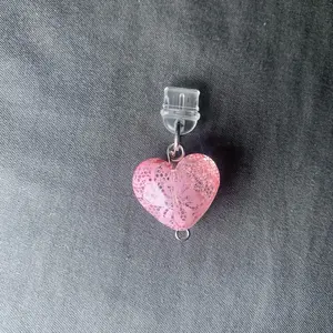 Pink Lace Heart Dust Plug Charm for Phones Electronics Adorable Accessory