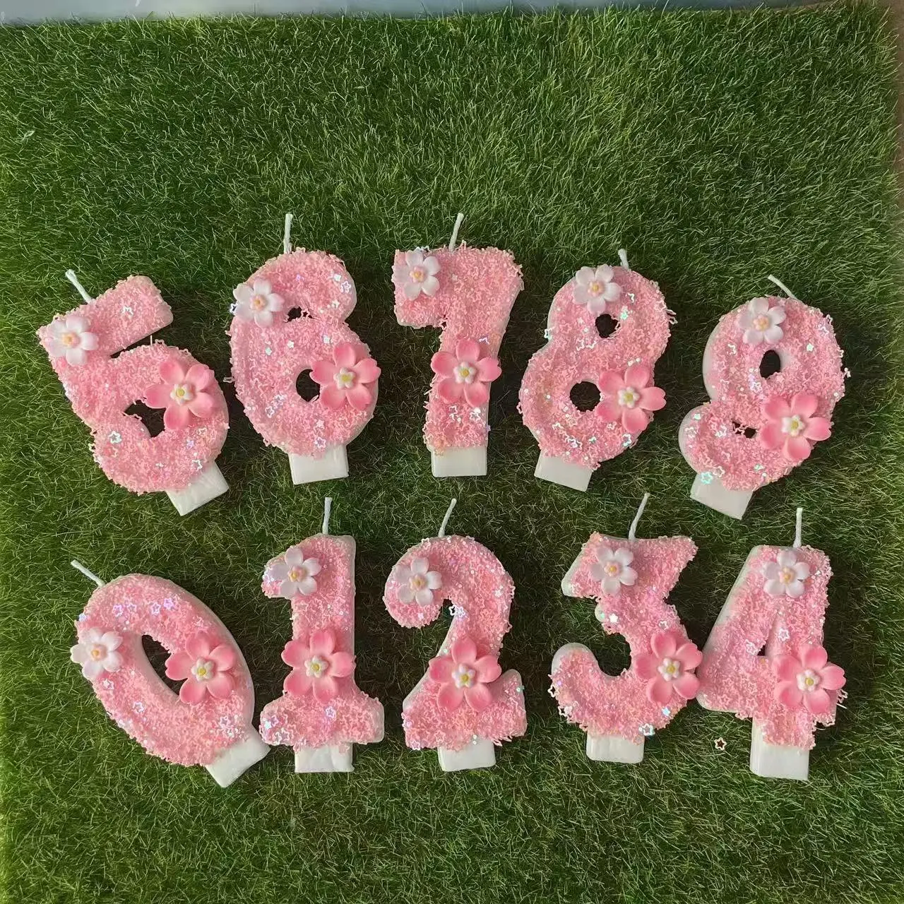Flower Design Number Candle, 1 Count Creative Birthday Candle, Cake Decoration for Mom, Girlfriend, Birthday Gift for Mom, Girlfriend, Ornaments, Cake Decorating Supplies