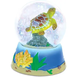Sea Turtle Snow Globe - Sparkly Water Globe Figurine with Sparkling Glitter, Collectible Novelty Ornament for Home Decor, for Birthdays, Christmas and Valentine's Day - 65mm
