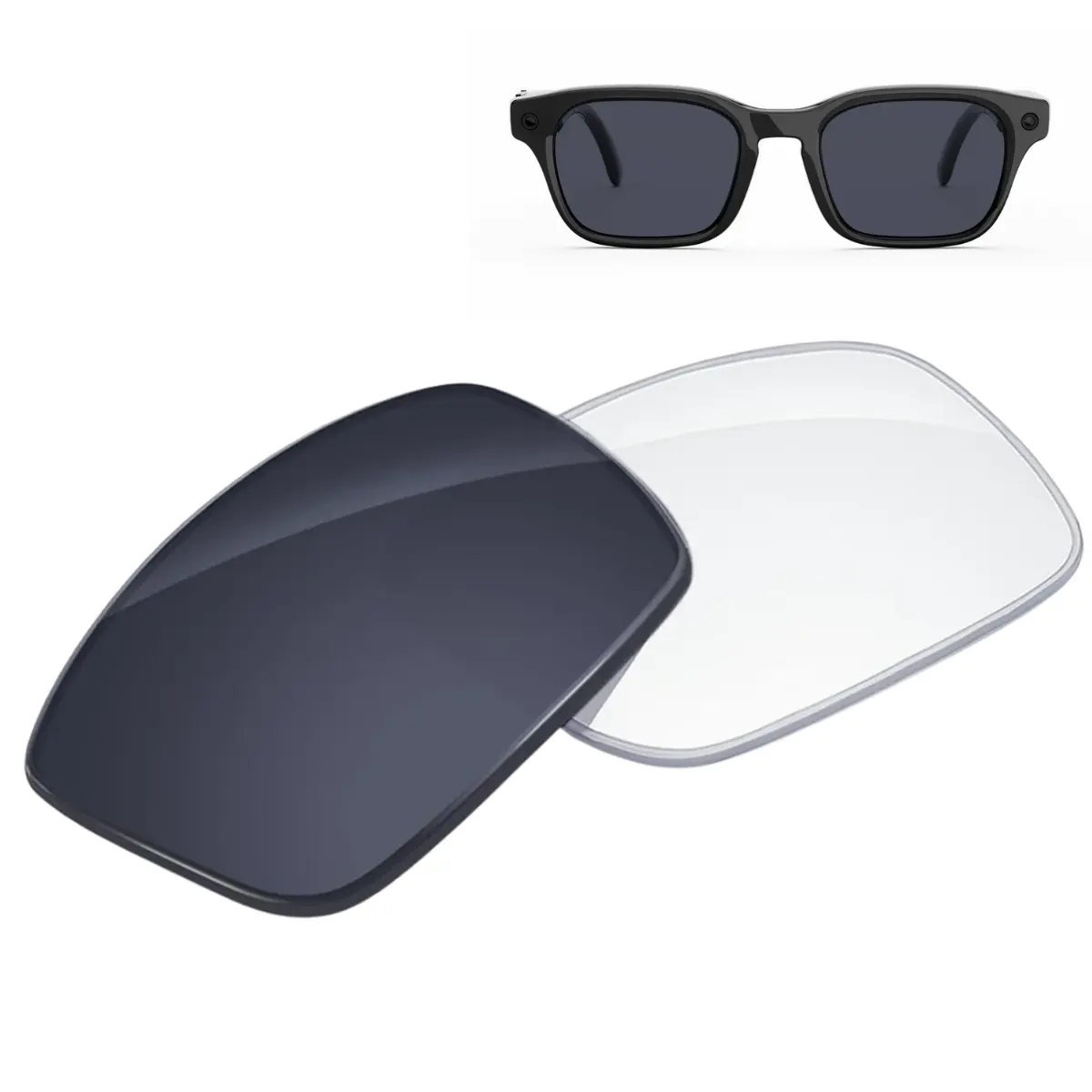 LIFEART Replacement Lenses for Meta Adventurer Frames, 49mm-52mm Sizes, Glare Reduction, Standard Tint, Mirrored, Digital Screen Glare Protection, Blue Light Blocking Lens