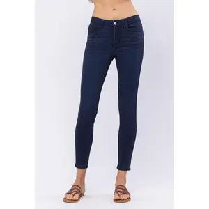 Judy Blue Mid Rise Dark Denim Skinny Jeans
