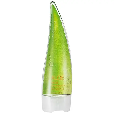 HOLIKA HOLIKA Aloe Facial Cleansing Foam, 5.07 fl.oz. Aloevera Cleanser Hydrating Moisture Soothing Skincare Gentle