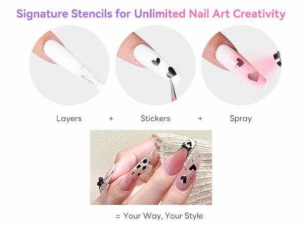 SAVILAND 7-in-1 Airbrush Nail Set: 6 Pink Gel Colors with Airbrush Machine, Cleaner, Stencils & Protection Tools, Complete Kit for Quick and Easy Nail Art