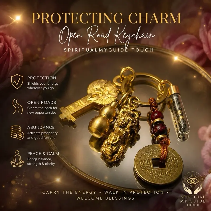Lucky Open Road Protection Keychain