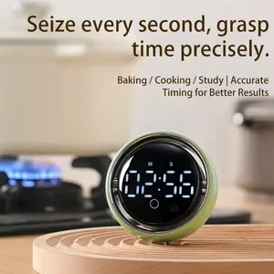 Smart Voice Timer, Magnetic Digital Kitchen Alarm Clock, Visual timers, Large LED Display Magnetic Countdown Countup Timer for Classroom Cooking Fitness Baking Studying Teaching, Easy for Kids and Seniors Black