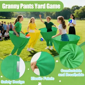 4PC Oversize Granny Pants Party Clothing Set - Festive Bouncy Ball & Pump Included, Parent-Child Indoor/Lawn Toss Game, Easter Family Fun Gift for Children