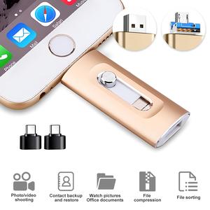 3 in 1 Flash Drive,High Speed USB 3.0 Memory Storage,OTG Flash Pen Drive with Free Type-C Adapter for iPhones/Android/PC and More Devices,64GB/128GB/256GB Photo Stick USB Memory Stick Storage for Photos and Videos Backup