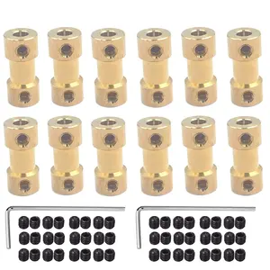 12Pcs 3mm to 4mm Brass Shaft Coupling Joint Connector, Motor Shaft Coupling for RC DIY Airplane Boat Robot