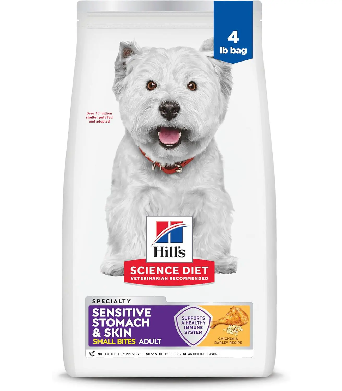Adult Sensitive Stomach & Skin Small Bites Dry Dog Food, Chicken, 4 lb. Bag