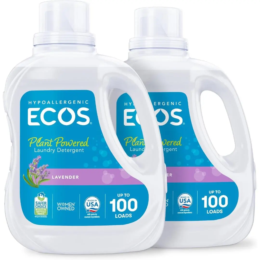Laundry Detergent Liquid, 200 Loads - Dermatologist Tested Laundry Soap - Hypoallergenic, EPA Safer Choice Certified, Plant-Powered - Lavender, 100 Fl Oz (Pack of 2)