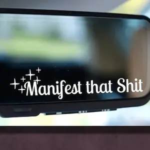 2PCS/SET Fits decor spots of commute personality vehicles, during morning rush traffic, this star + handwritten sticker eases commute dullness, letting ordinary carriers show “casual cool manifestation motivational attitude