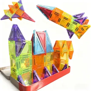 Mini Magnetic Tiles Building Blocks 26PCS,Magnet Toys Travel Size On-The-Go Construction Set,with Iron Storage Box,Multiple Build Options,STEM Toddler,Birthday,Valentine's Day gift,children's gift exchange,Easter gift