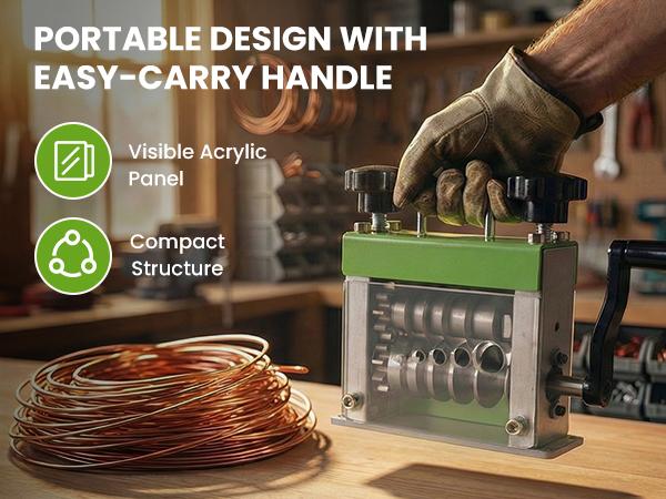 EasyWox Manual Wire Stripping Machine, Drill Powered Hand Crank Wire Stripper Tool with 6 Channels 5 Blades, Fits 0.06"–0.67" Wires, Scrap Wire Stripping Machine for Scrap Copper Recycling tiktokshopbacktoschool,back to school,back to school haul