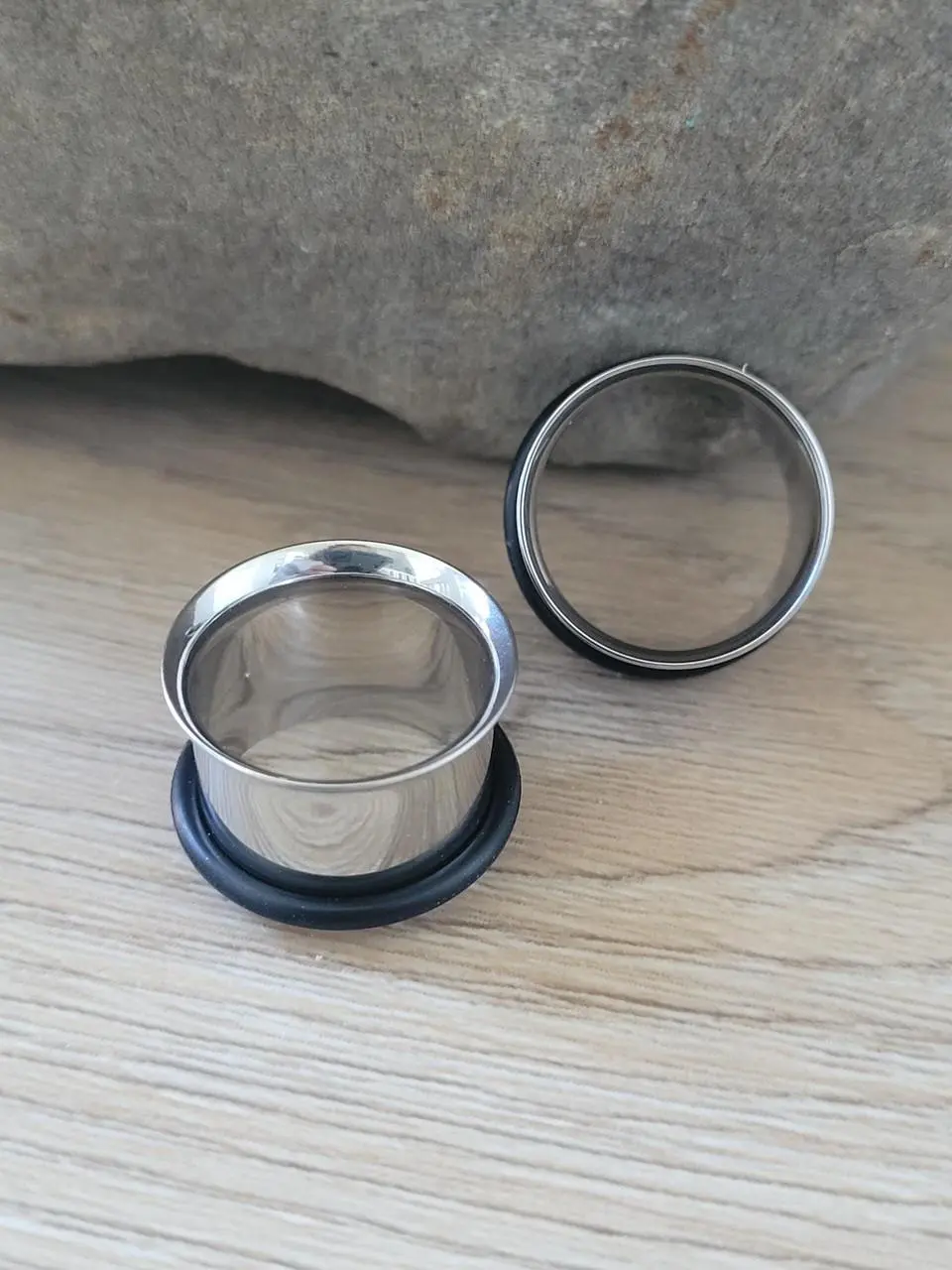 Pair Single Flare Surgical Steel Tunnels Gauges Ear Stretching 00g 7/16 1/2 9/16 5/8 3/4 7/8 1 Inch 9mm 1g 7mm taping plugs metal earrings