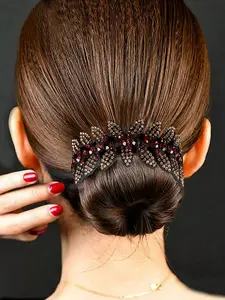 Rhinestone Flower Design Hair Claw Clip, Random Color Crystal, Stylish Hair Accessory for Women, Daily Party Special Occasion